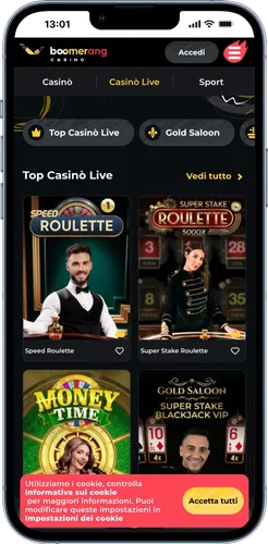 Boomerang casinò dal vivo